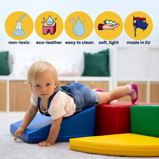 Soft Play 3 Foam Block Set - Soft Pastel Mini Climbie