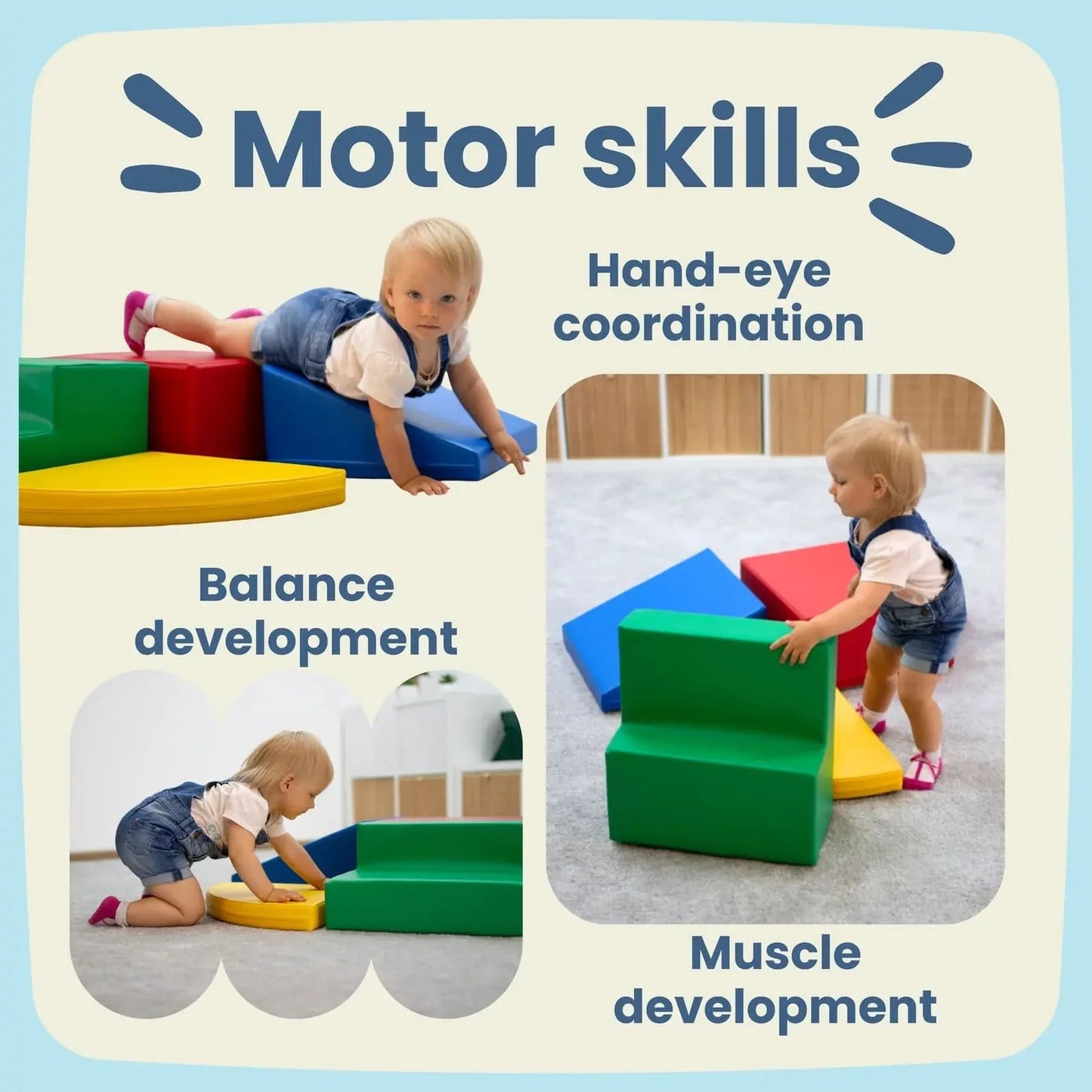 Soft Play Step and Slide Set - White and Beige