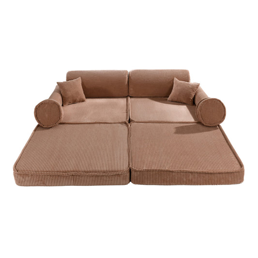 Large Modular Sofa for Kids - Premium Corduroy Powder Pink