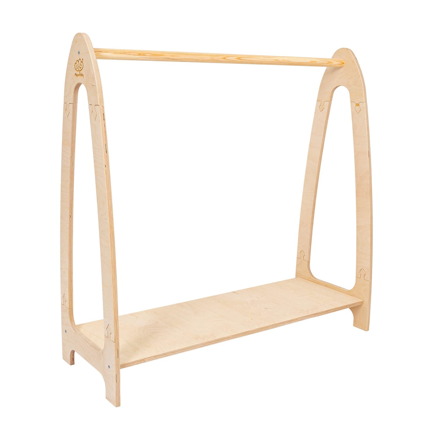 Arched Clothing Rack For Children - Large Natural Wood