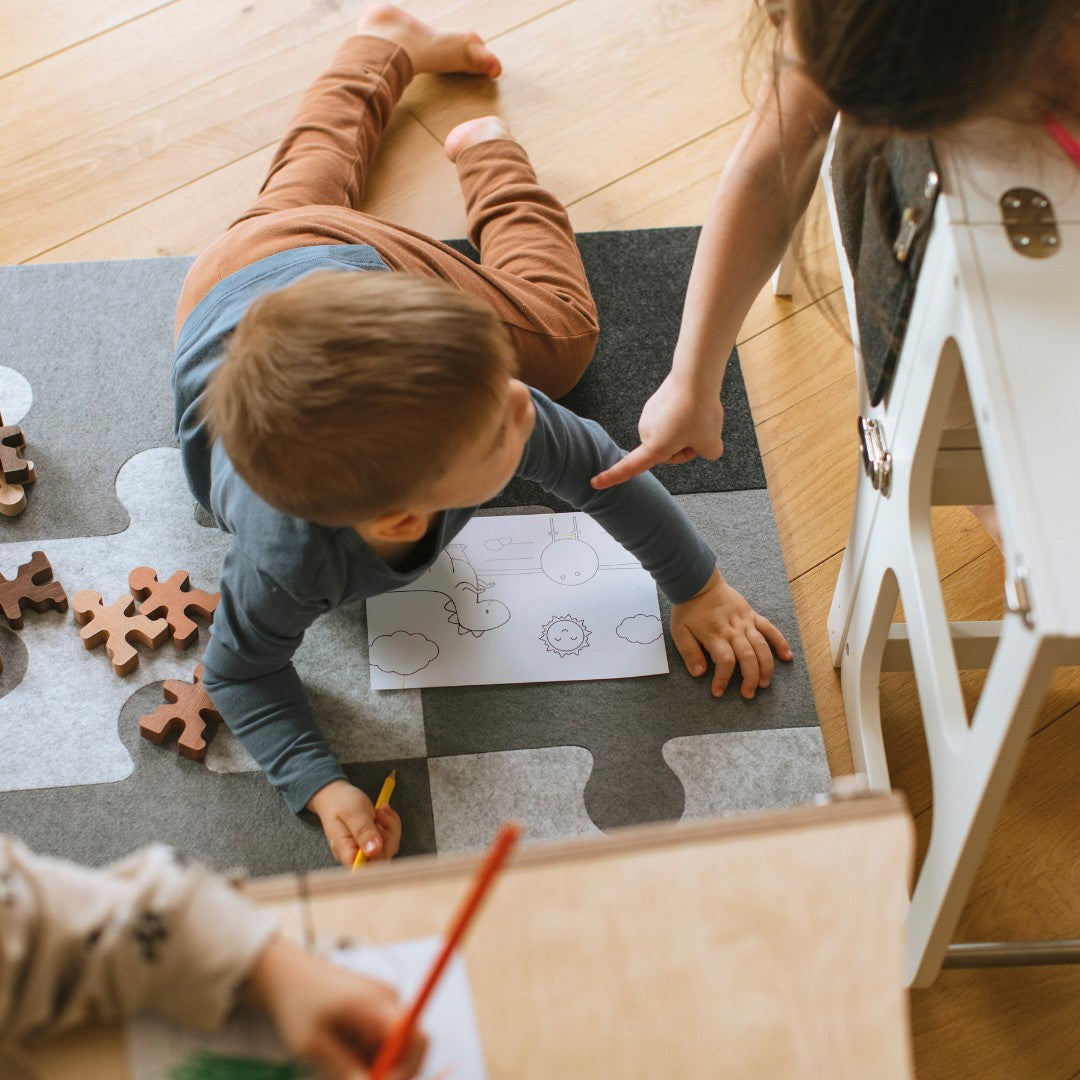 9-piece Felt Puzzle Playmat - Add-on for Climbing Toys