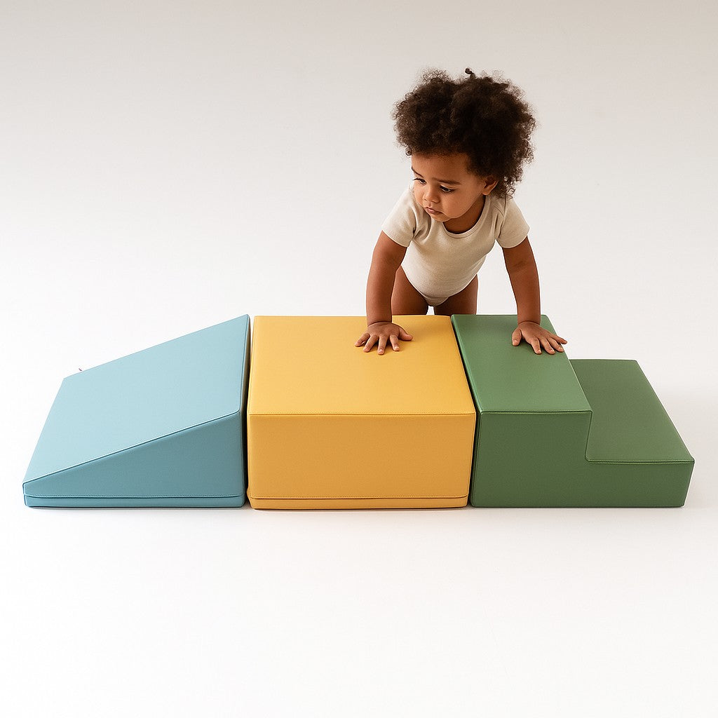 Soft Play 3 Foam Block Set - Pastel Turquoise Mini Climbie