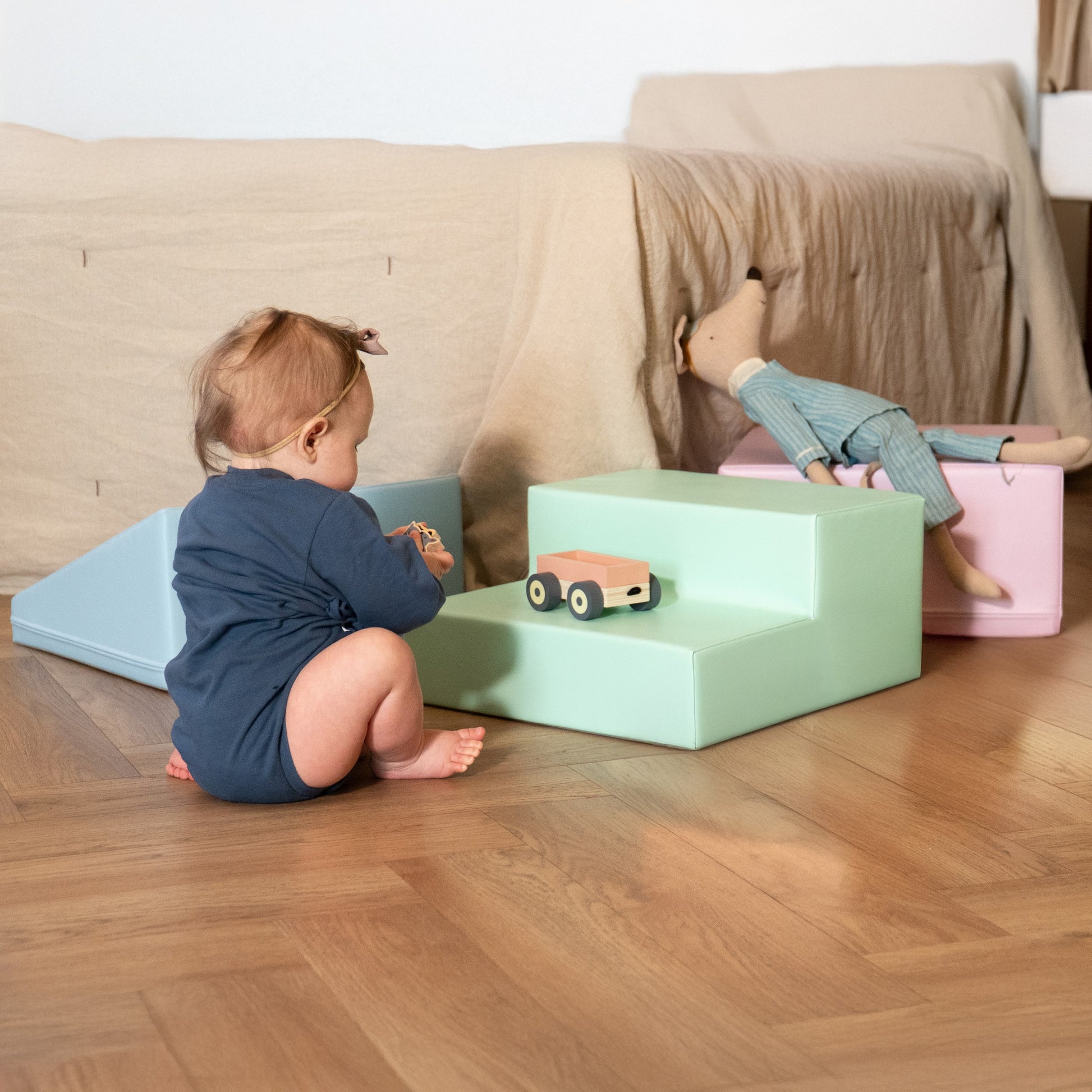 Soft Play 3 Foam Block Set - Soft Pastel Mini Climbie