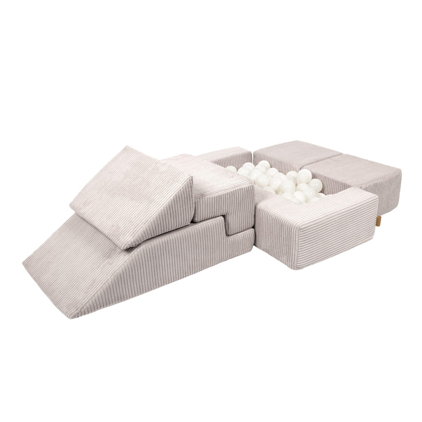 MeowBaby® Soft Velvet Bricks Sofa - Ecru