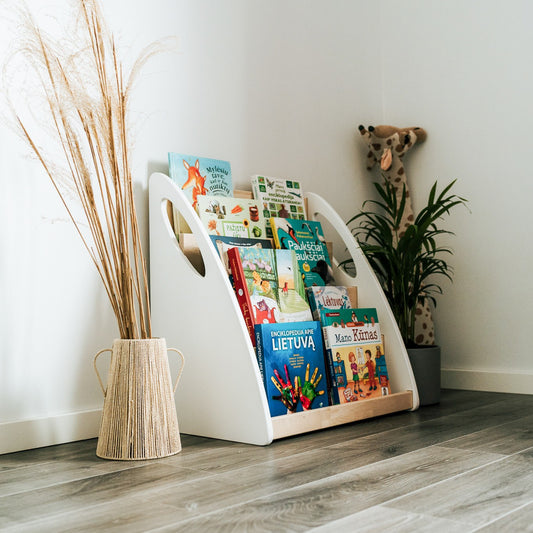 Montessori Bookshelf With Book Storage - 4 Shelves