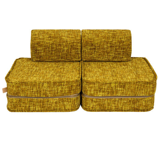 Small Modular Sofa for Kids - Tangle Honey Mustard