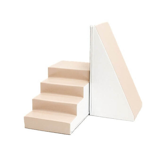 Soft Play Step and Slide Set - White and Beige